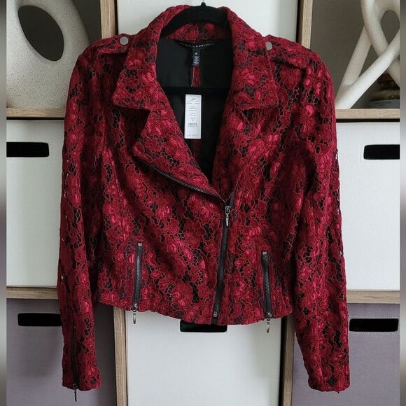 NWT❤️WHBM Lace Moto Jacket size M - Picture 2 of 15